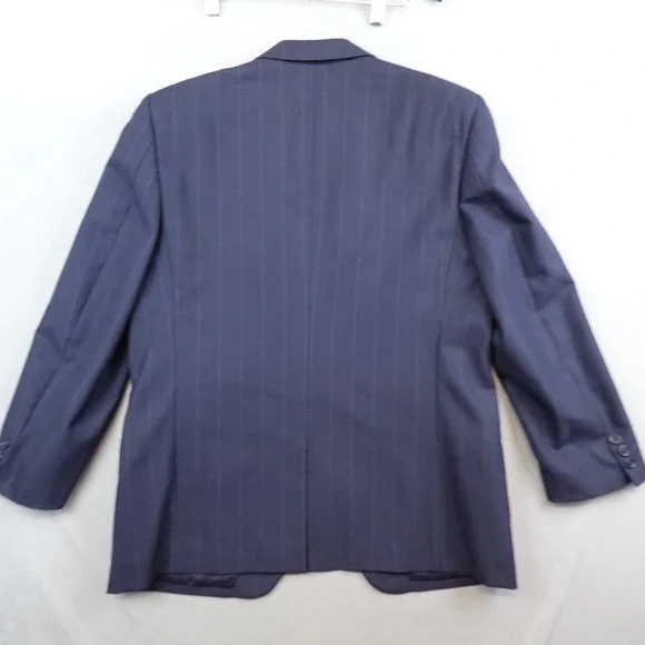 VTG Valentino Uomo Blazer Pure Wool Navy Pinstripe Jacket Size 40 Italy